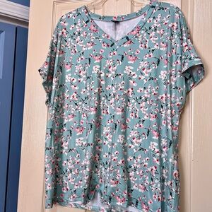 Floral V-Neck Women's Top